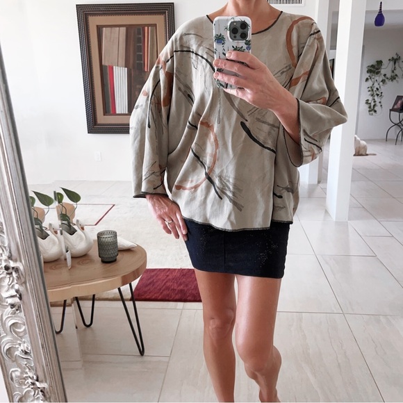 Monika Astara Dale Top Tunic Hand Painted African Inspired Design - Picture 2 of 9